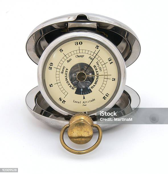 Old Tasche Barometer Die Mit Gutem Wetter Nahaufnahme Isoliert Stockfoto und mehr Bilder von Barometer