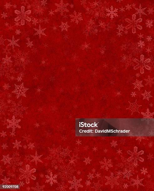 Subtelne Śniegu Na Czerwono - Stockowe grafiki wektorowe i więcej obrazów Czerwony - Czerwony, Świąteczny papier prezentowy, Płatek śniegu