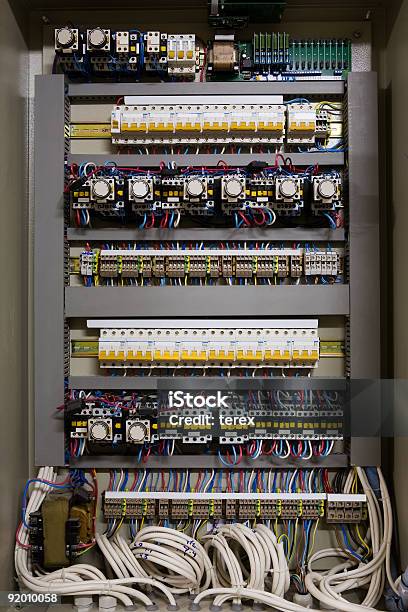 Color Wires In A Box Stock Photo - Download Image Now - Box - Container, Control Panel, Electricity