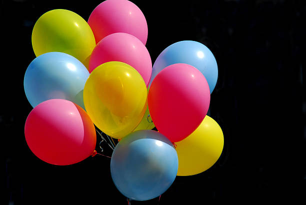 istock Colorful balloons on black 92010494