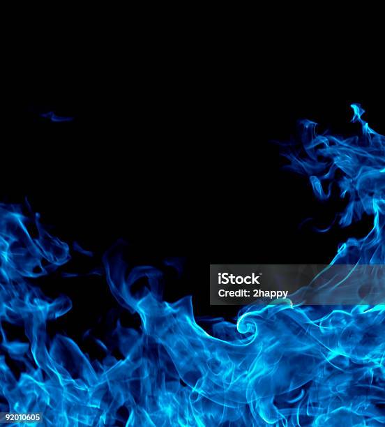 Blue Fire Background Stock Photo - Download Image Now - Blue, Flame, Fire - Natural Phenomenon