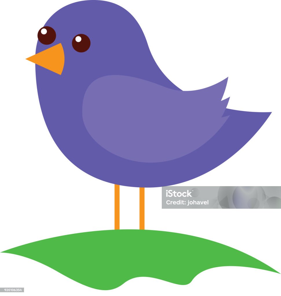 Con Chim Dễ Thương Đứng Trên Cánh Đồng Hoạt Hình Hình minh họa Sẵn ...