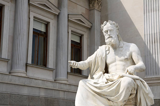 istock Statue infront of the Austrian Parliament 92010835