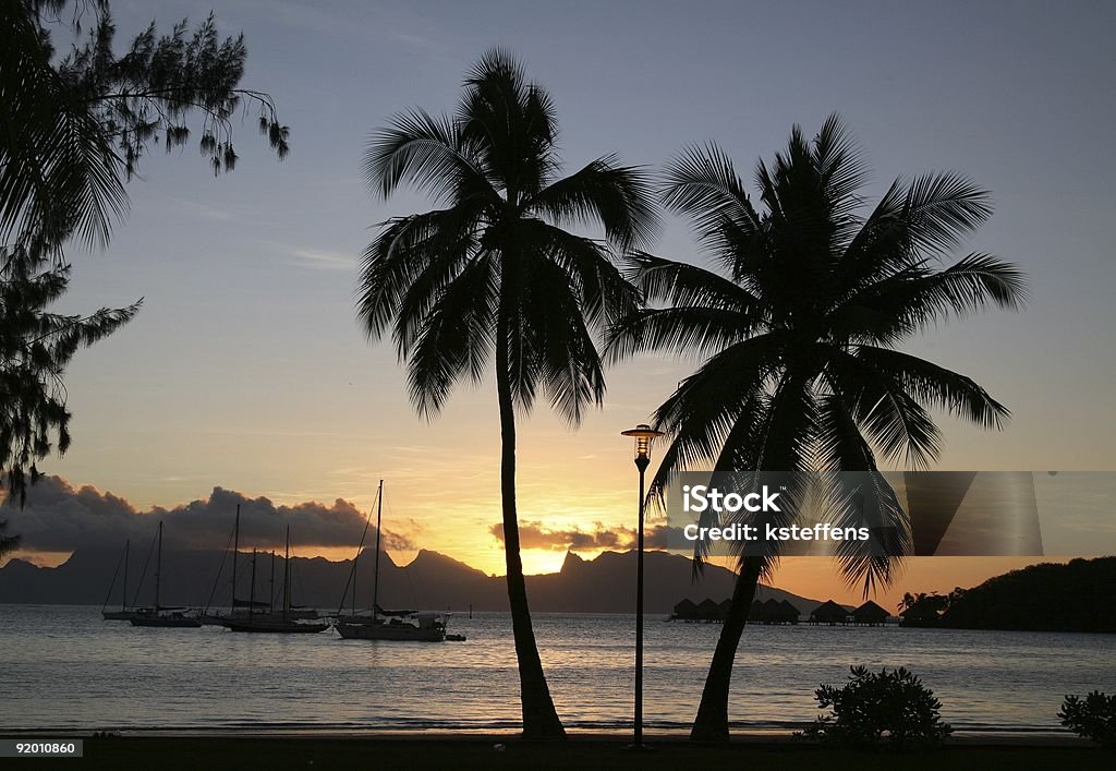 Twin Palms Tahiti coucher du soleil - Photo de Beauté de la nature libre de droits