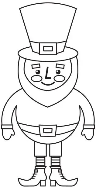 Vector illustration of cute cartoon leprechaun st patricks day mascot character