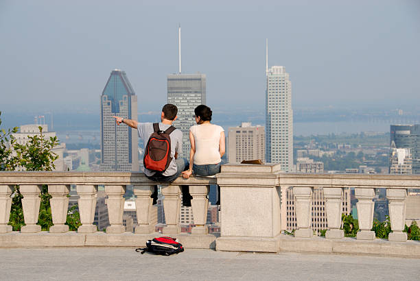 Travellers in Montreal stock photo