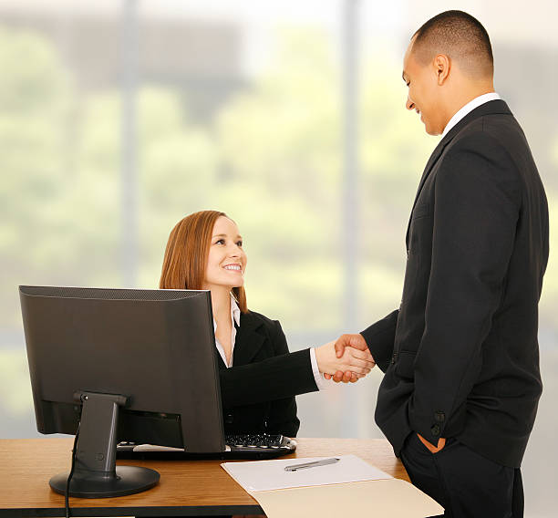 istock Business Team Shake Hand In Modern Office 92011560