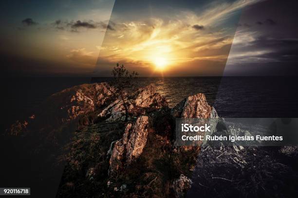 Sunset Stock Photo - Download Image Now - Atmospheric Mood, Backgrounds, Beach