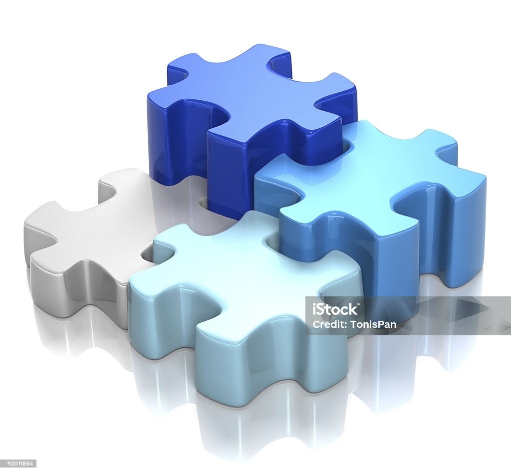 Puzzle blu armonia - Foto stock royalty-free di Bianco