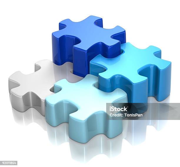 Puzzle Blu Armonia - Fotografie stock e altre immagini di Bianco - Bianco, Blu, Composizione orizzontale