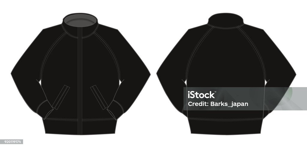 Illustration of jumper / training wear (black) Jacket stock vector