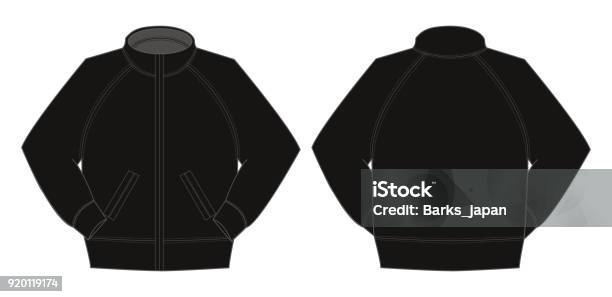 Illustration Of Jumper Training Wear Stock Illustration - Download Image Now - Jacket, Template, Black Color