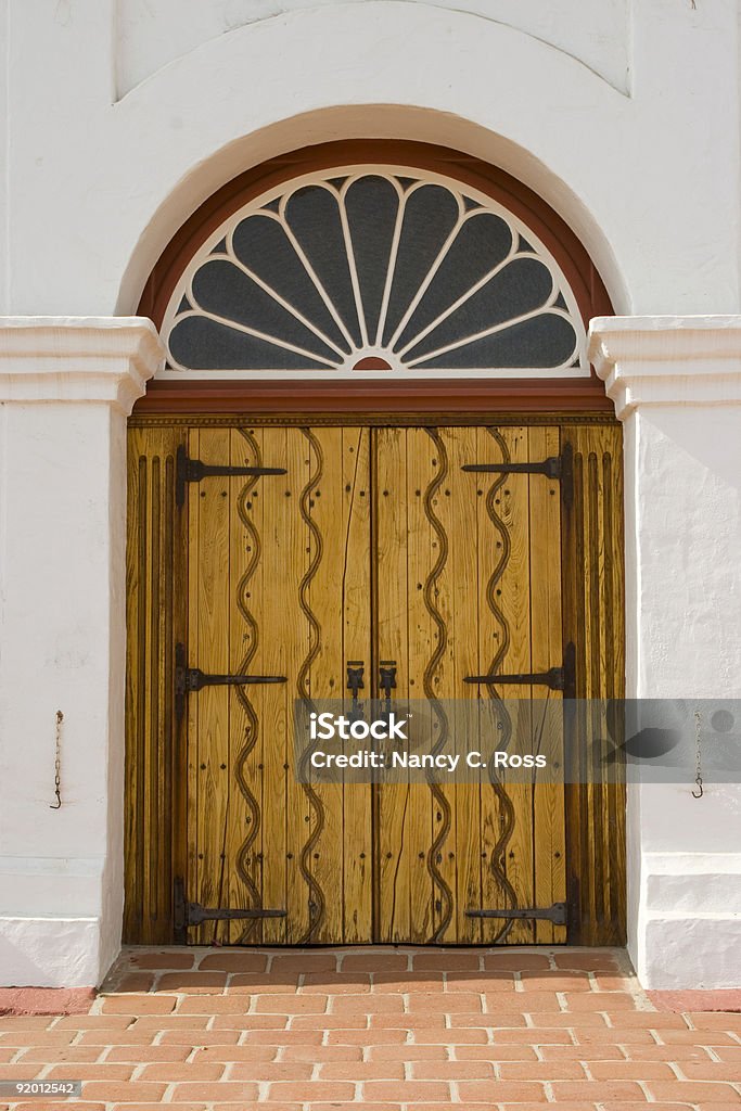 Wooden Mission Doorway and Arch, Architecture, Spanish Style, California, Moorish  Arch - Architectural Feature Stock Photo