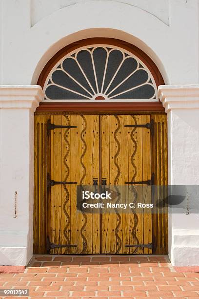 Wooden Mission Doorway And Arch Architecture Spanish Style California Moorish Stock Photo - Download Image Now