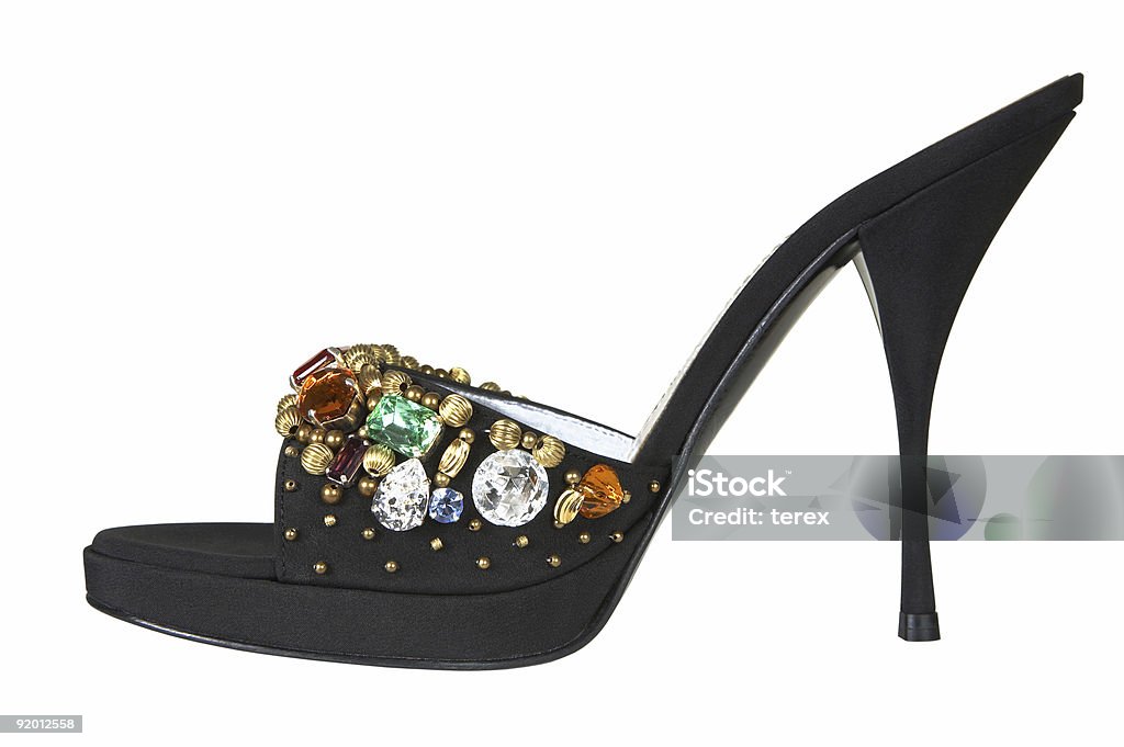 Le scarpe con una decorazione - Foto stock royalty-free di Alla moda
