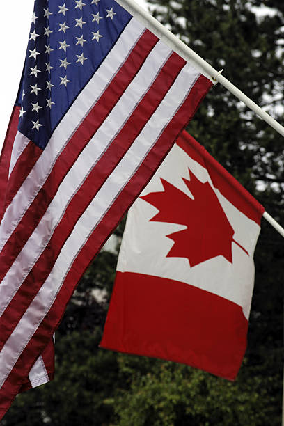istock American and Canadian flags 92012812