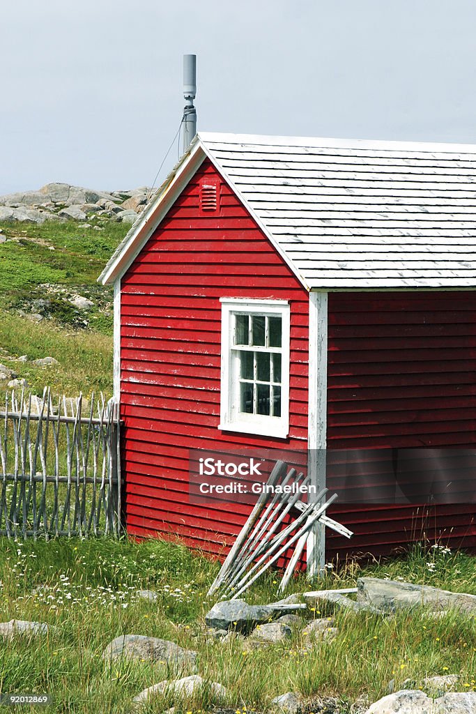 Red building  Agricultural Field Stock Photo