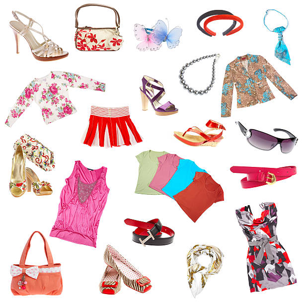 istock Ladies clothes shoes and accessories on white background 92012902