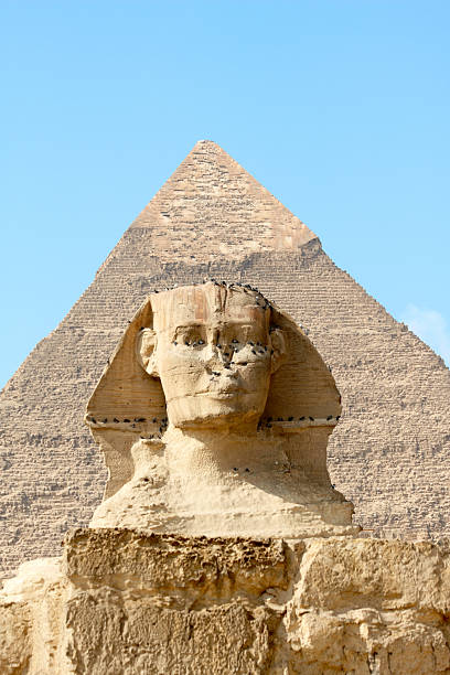 istock Sphinx on the background of great pyramid 92012952