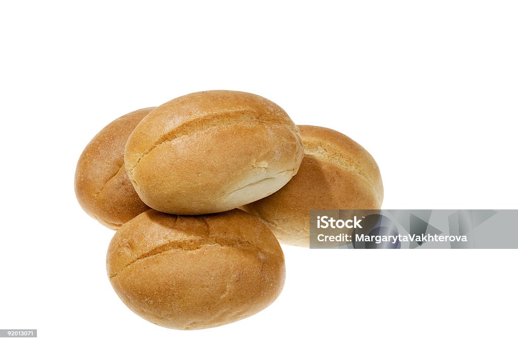 Brot essen auf Weiß - Lizenzfrei Brötchen Stock-Foto