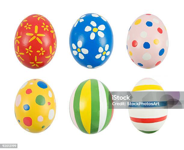 Uova Di Pasqua Dipinta A Mano Reale - Fotografie stock e altre immagini di Uovo di Pasqua - Uovo di Pasqua, Scontornabile, Vernice