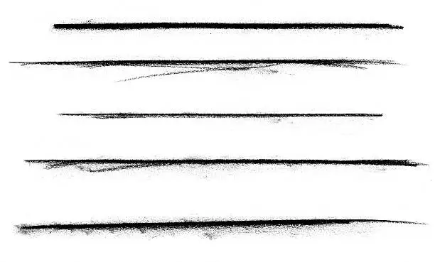 A various set of charcoal lines over a white background.