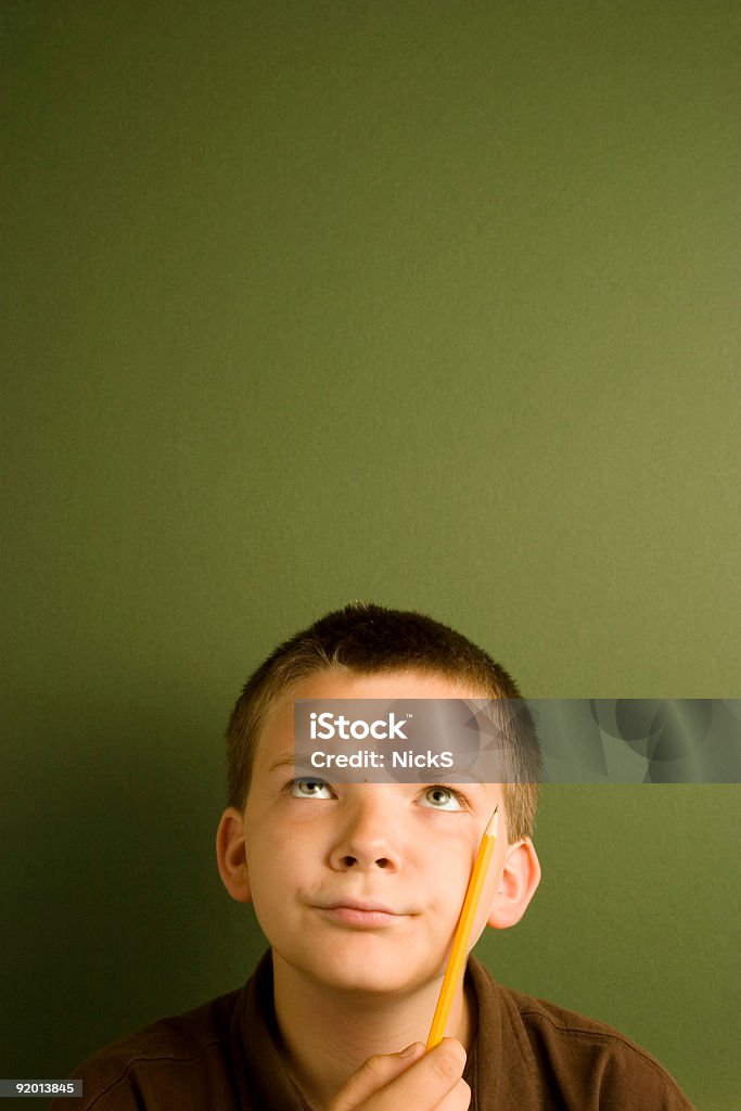Expression Series - Thinking Pencil  Child Stock Photo