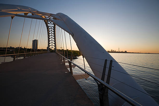 istock Toronto Pedestrain Shore Park Trail Bridge 92013917
