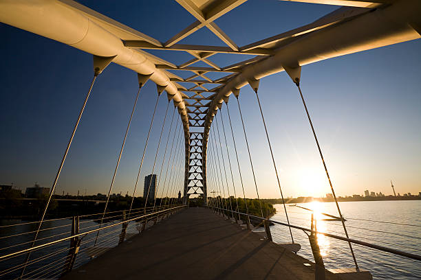 istock Toronto Pedestrain Shore Park Trail Bridge 92013937
