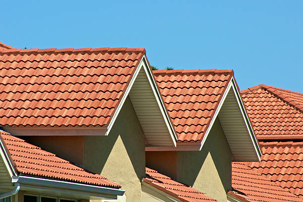 istock Orange rooftops of joined townhouses 92013989