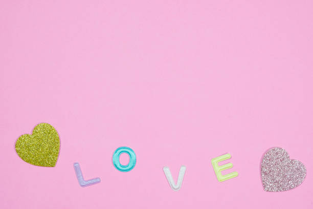 istock Love concept absract background with mini red heart on pink background included copyspace for add text or graphic 920143288