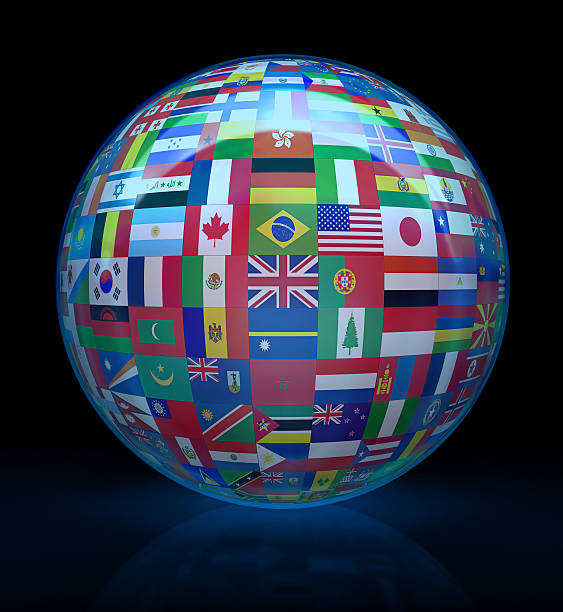 istock Glass globe with flags of the world 92014357