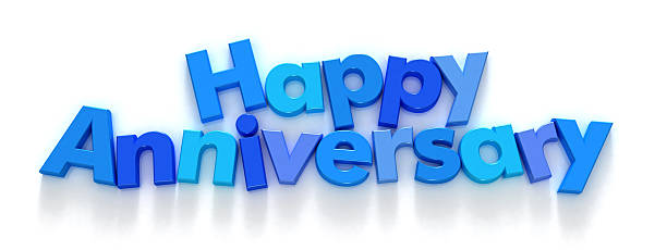 istock Happy Anniversary in blue letter magnets 92015539