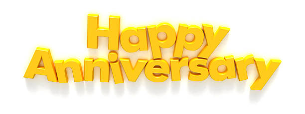 istock Happy Anniversary in yellow letter magnets 92015545