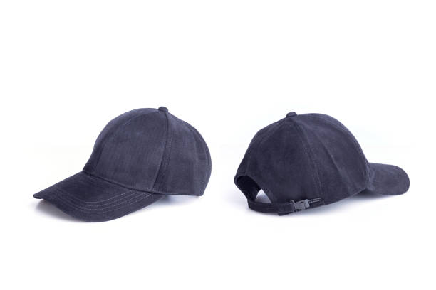 istock Close up new black baseball hat isolated on white 920161704