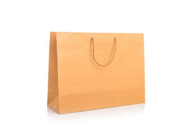 istock Close up brown paper bag isolated on white 920164236