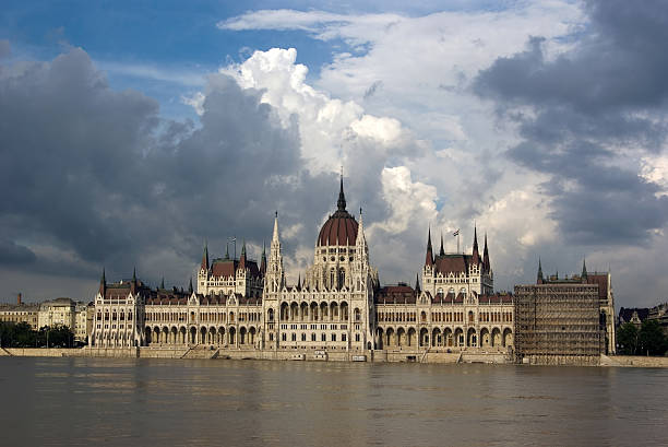 Hungarian Parliament in Budapest stock photo