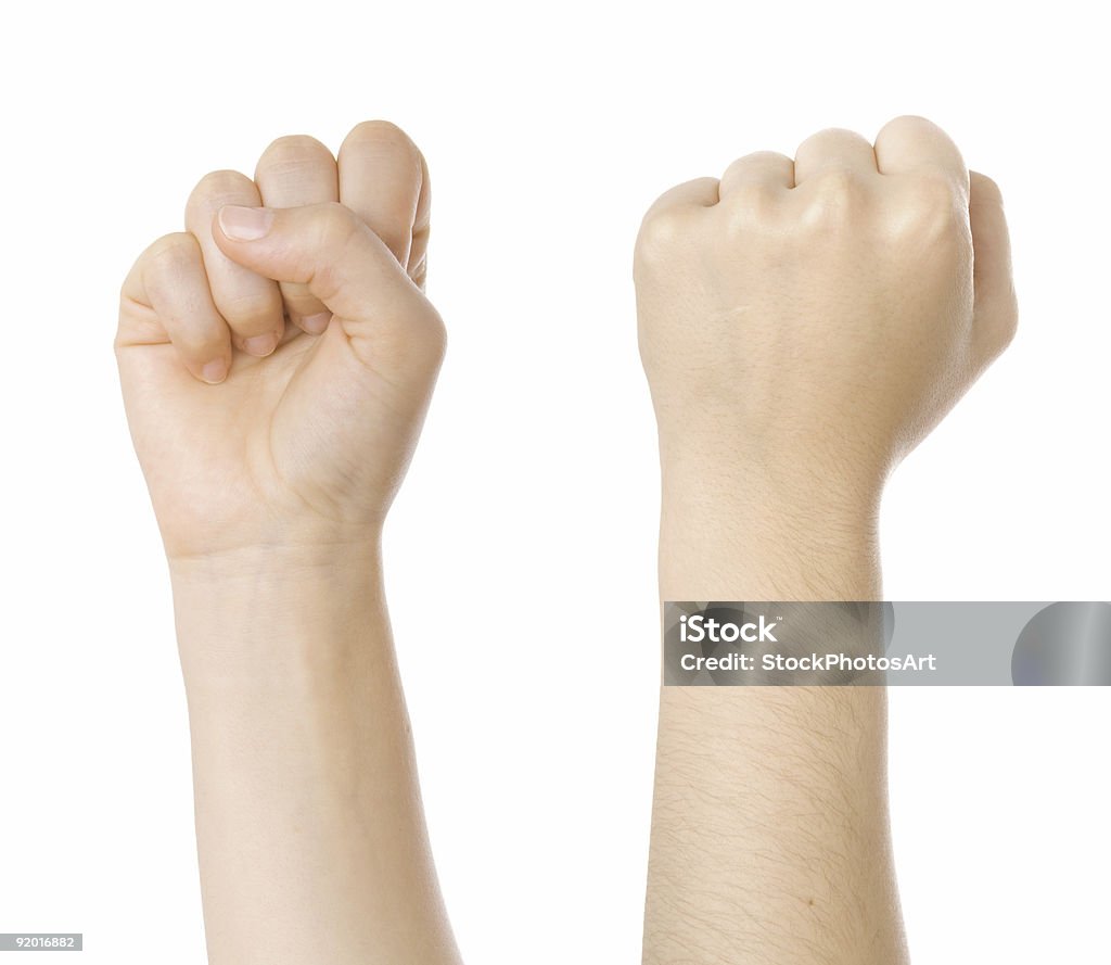 Concept de lutte signe fait avec les mains - Photo de Blanc libre de droits