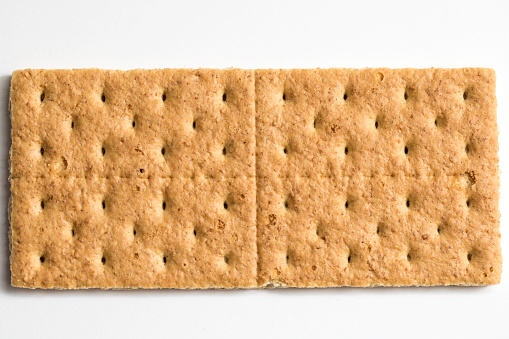 Graham cracker photo shot close up with a macro lens and a white background