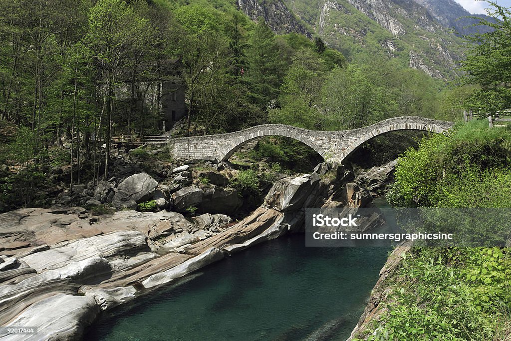 Lavertezzo-Brücke - Lizenzfrei Kanton Tessin Stock-Foto