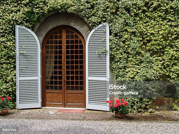 Tür Stockfoto und mehr Bilder von Architektur - Architektur, Blume, Blumentopf