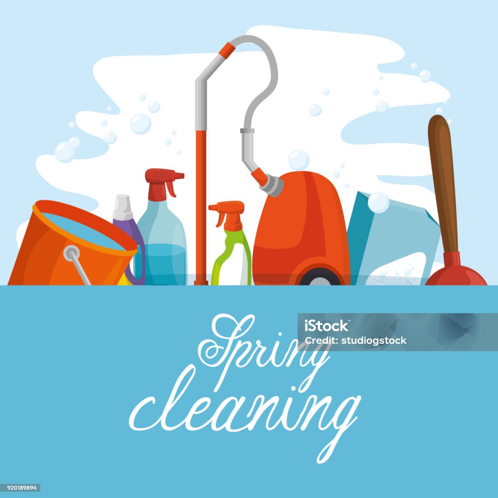 Spring Clean Design Spring Cleaning Design Stock Illustration - Download Image Now ...