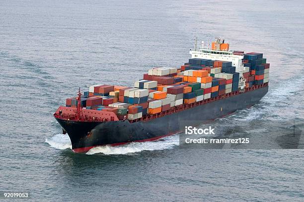 Container Ship Stock Photo - Download Image Now - Aerial View, Antenna - Aerial, Business