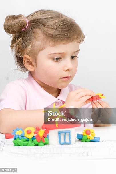 Creative Playing With Plasticine Stock Photo - Download Image Now - Child's Play Clay, Child, Girls