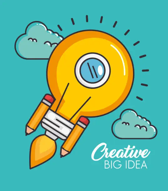 Vector illustration of creative big idea set icons