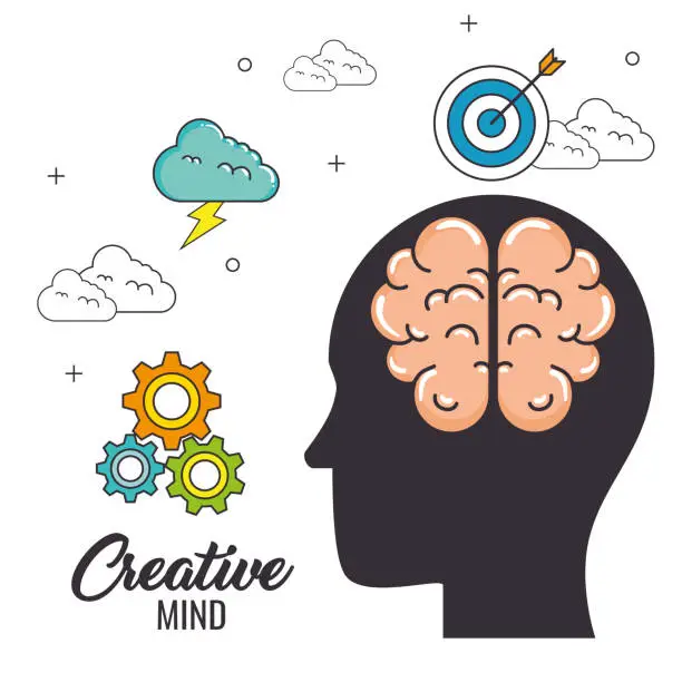 Vector illustration of creative mind set icons