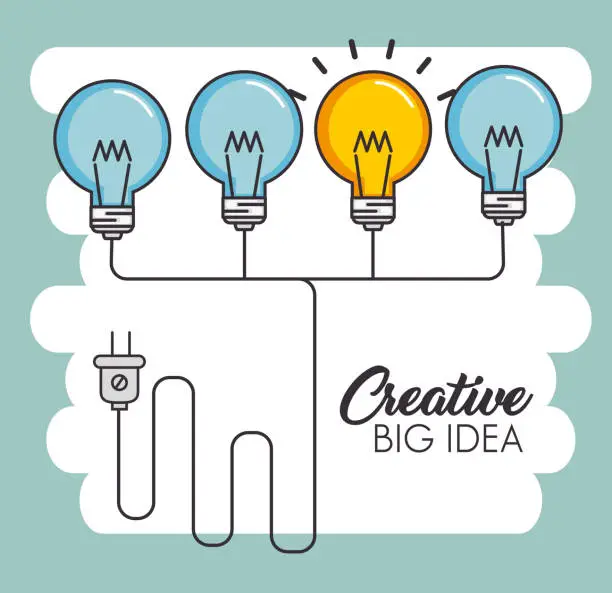 Vector illustration of creative big idea set icons