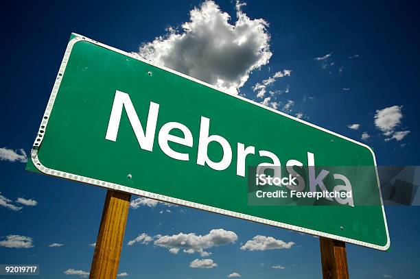 Foto de Nebraska Placa De Estrada e mais fotos de stock de Nebrasca - Nebrasca, Céu - Fenômeno natural, EUA