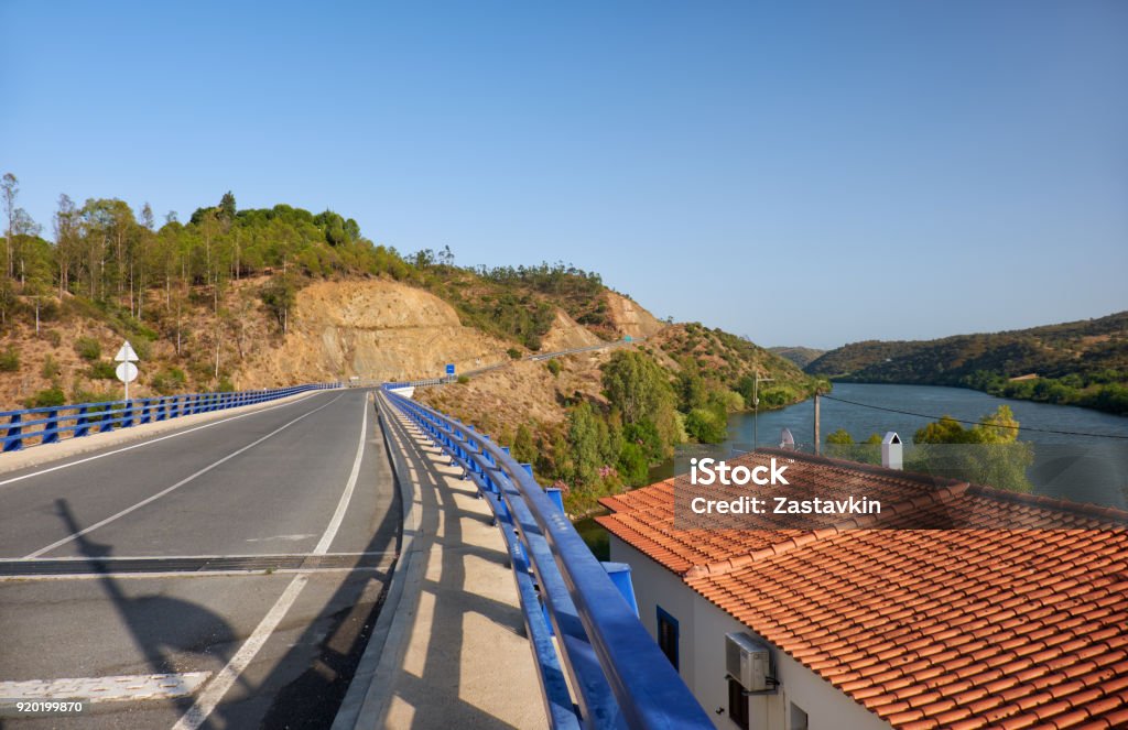 The Lower Guadiana International Bridge connecting Portugal and Spain The Lower Guadiana International Bridge on the boundary between Portugal and Spain Alentejo Stock Photo