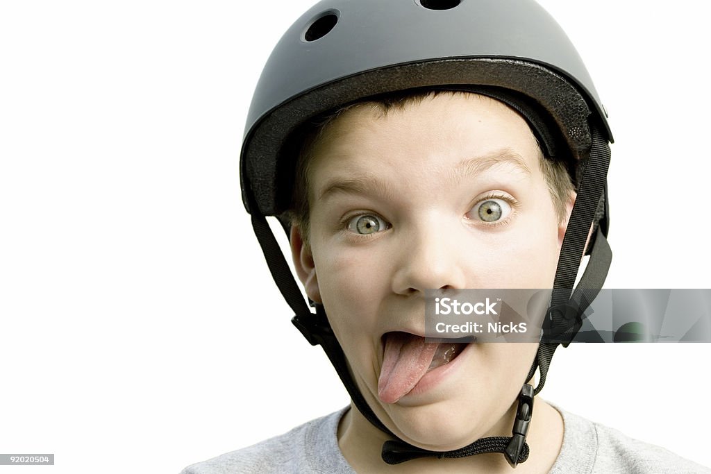 Niño con casco de seguridad - Foto de stock de Actividades recreativas libre de derechos